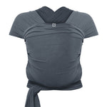 Izmi Baby Wrap in Grey, ghosted front view