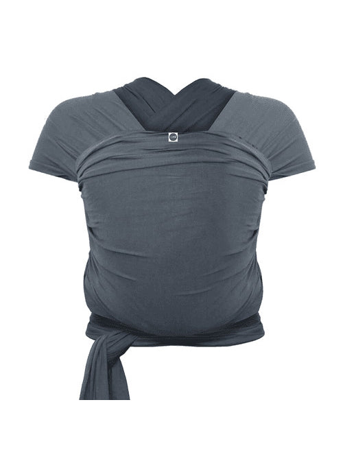 Izmi Baby Wrap in Grey, ghosted front view
