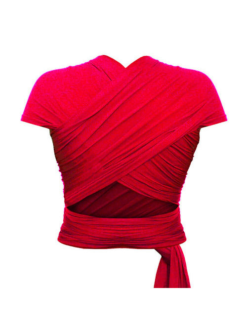 Izmi Baby Wrap in Red, ghosted back view