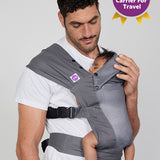 Man carries baby on his front in Izmi Breeze Baby Carrier